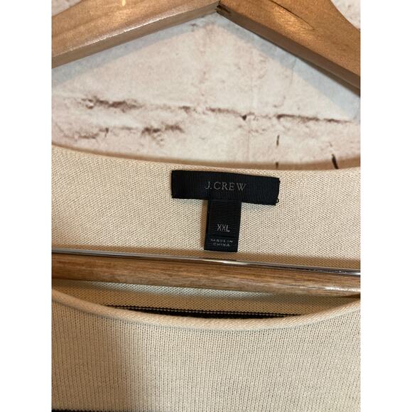 J. Crew Sweater Womens XXL Ivory & Navy Striped Ombre Kimono Sleeves Preppy - Picture 7 of 12